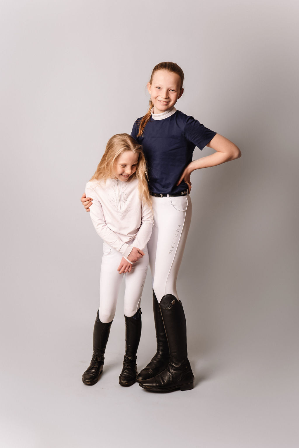 White Competition Breeches by Meliora Equestrian perfect for younger riders - photo of breeches